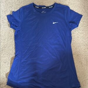 Nike Blue Fitted Short Sleeve Running  Tee